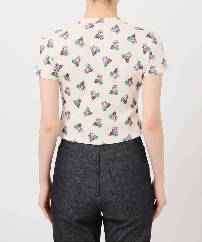 YUHAN WANG/ユハン・ワン】purr kitty print top（Tシャツ／カットソー 