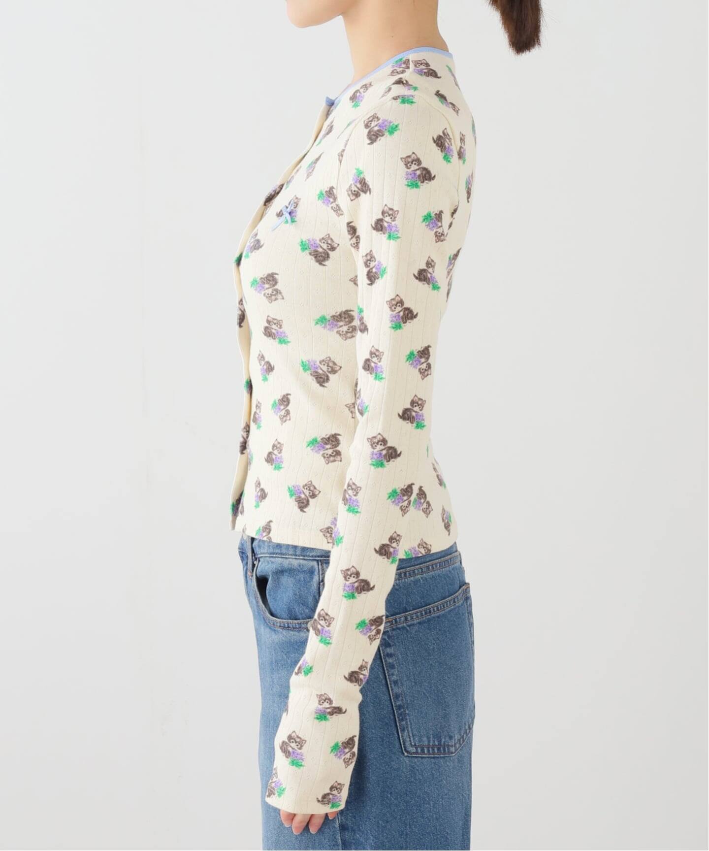 YUHAN WANG/ユハン・ワン】kitty print cardigan（Tシャツ／カットソー