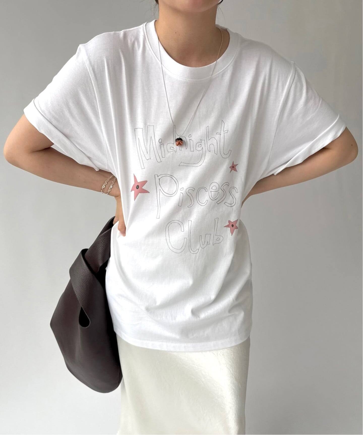 PISCESS/パイシス】 Handwriting Oversized T-shirt（Tシャツ