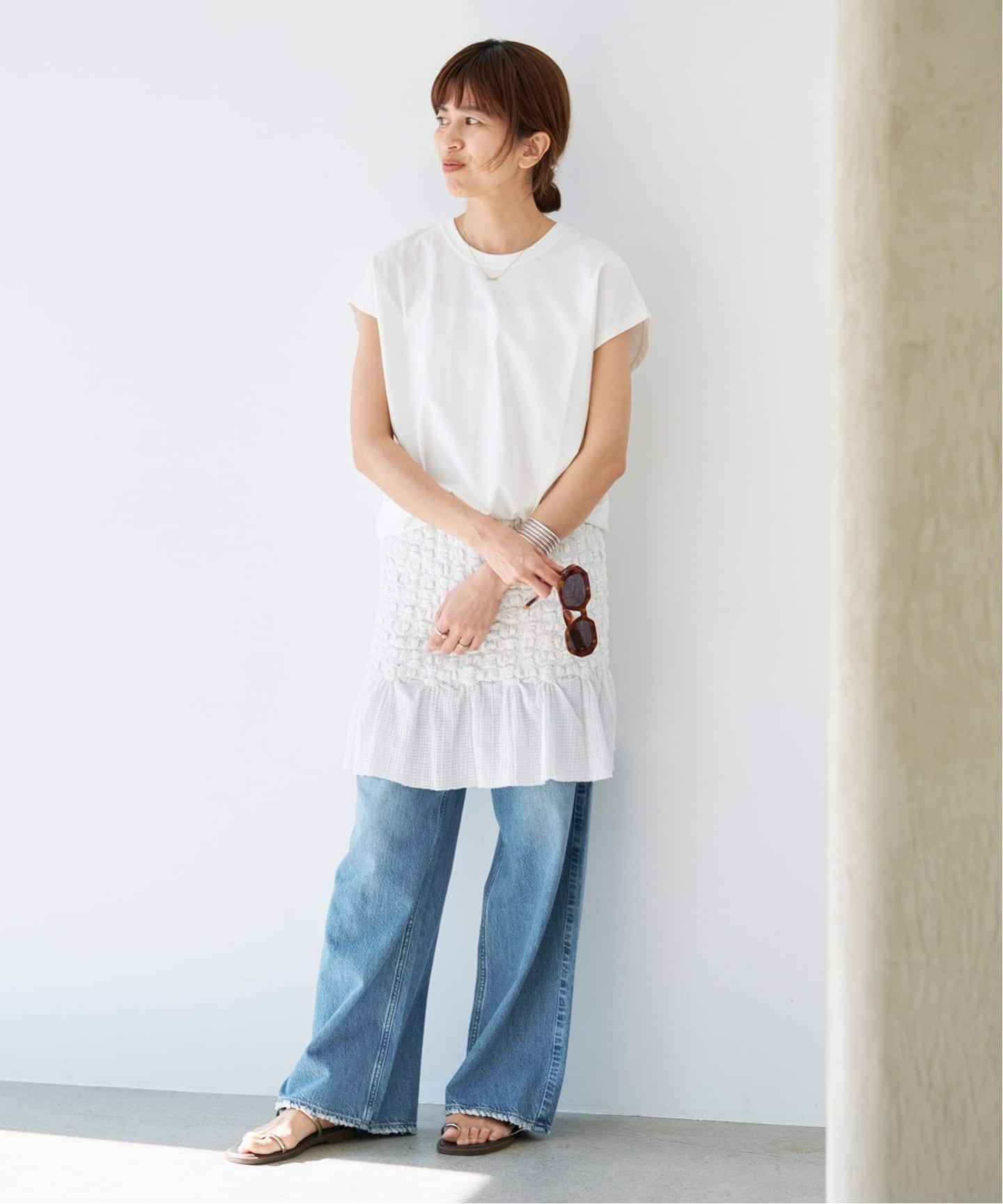IENA ラウンドテールプルオーバー ベージュ ラウンドテールロングプルオーバー（Tシャツ／カットソー）｜IENA