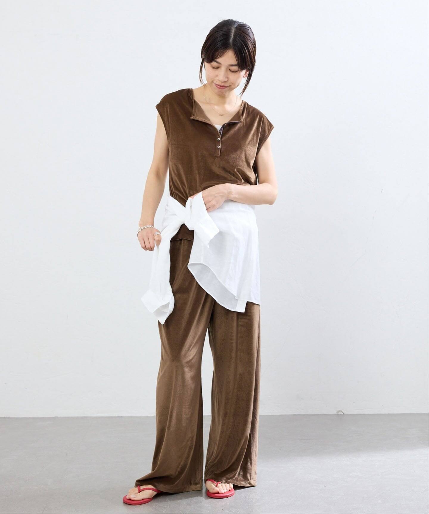 シアーベロアヘンリーノースリーブ（Tシャツ／カットソー）｜IENA 