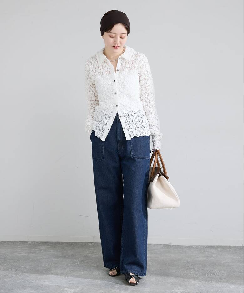 Flowerストレッチレース ポロシャツ（Tシャツ／カットソー）｜IENA 