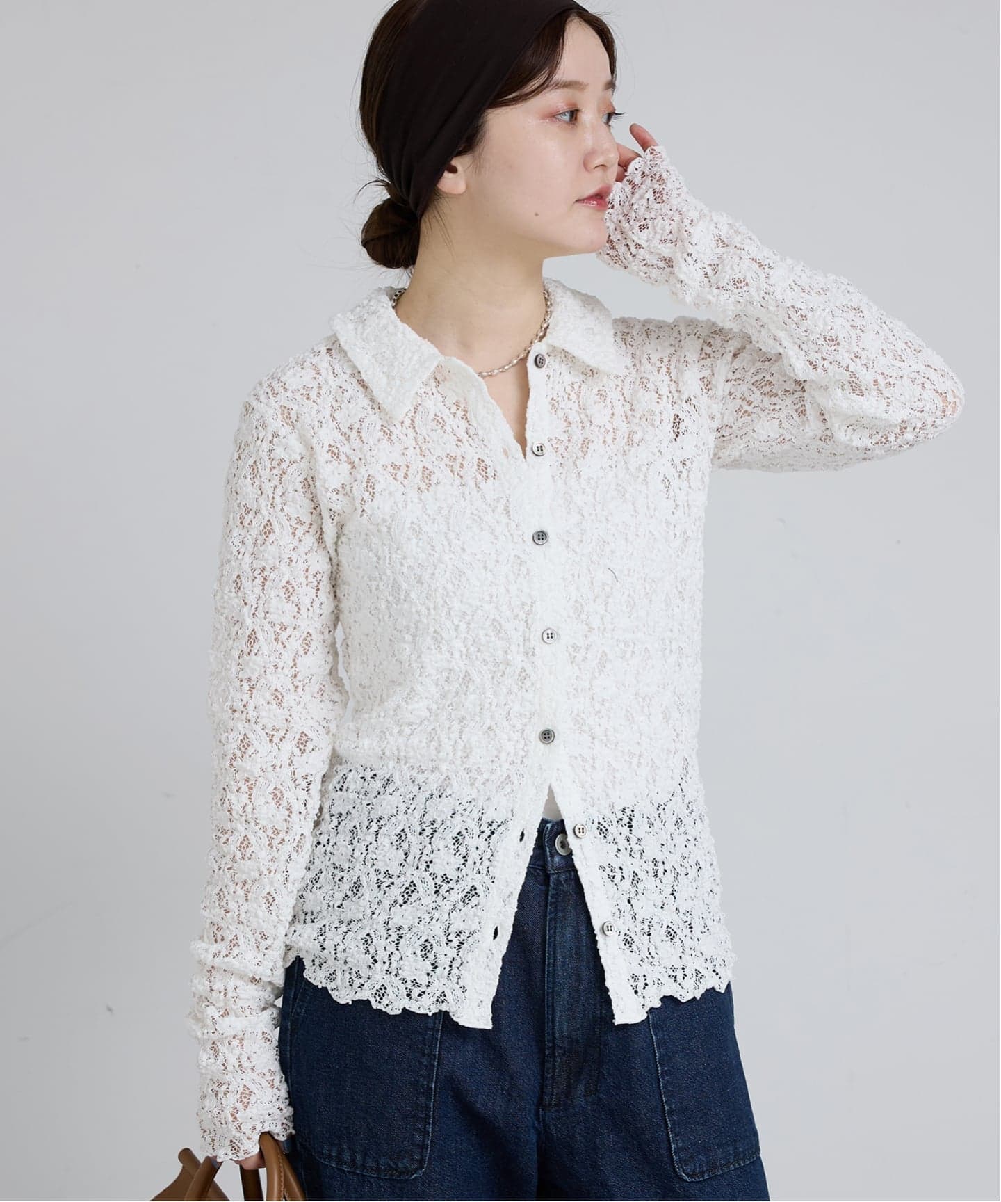 Flowerストレッチレース ポロシャツ（Tシャツ／カットソー）｜IENA