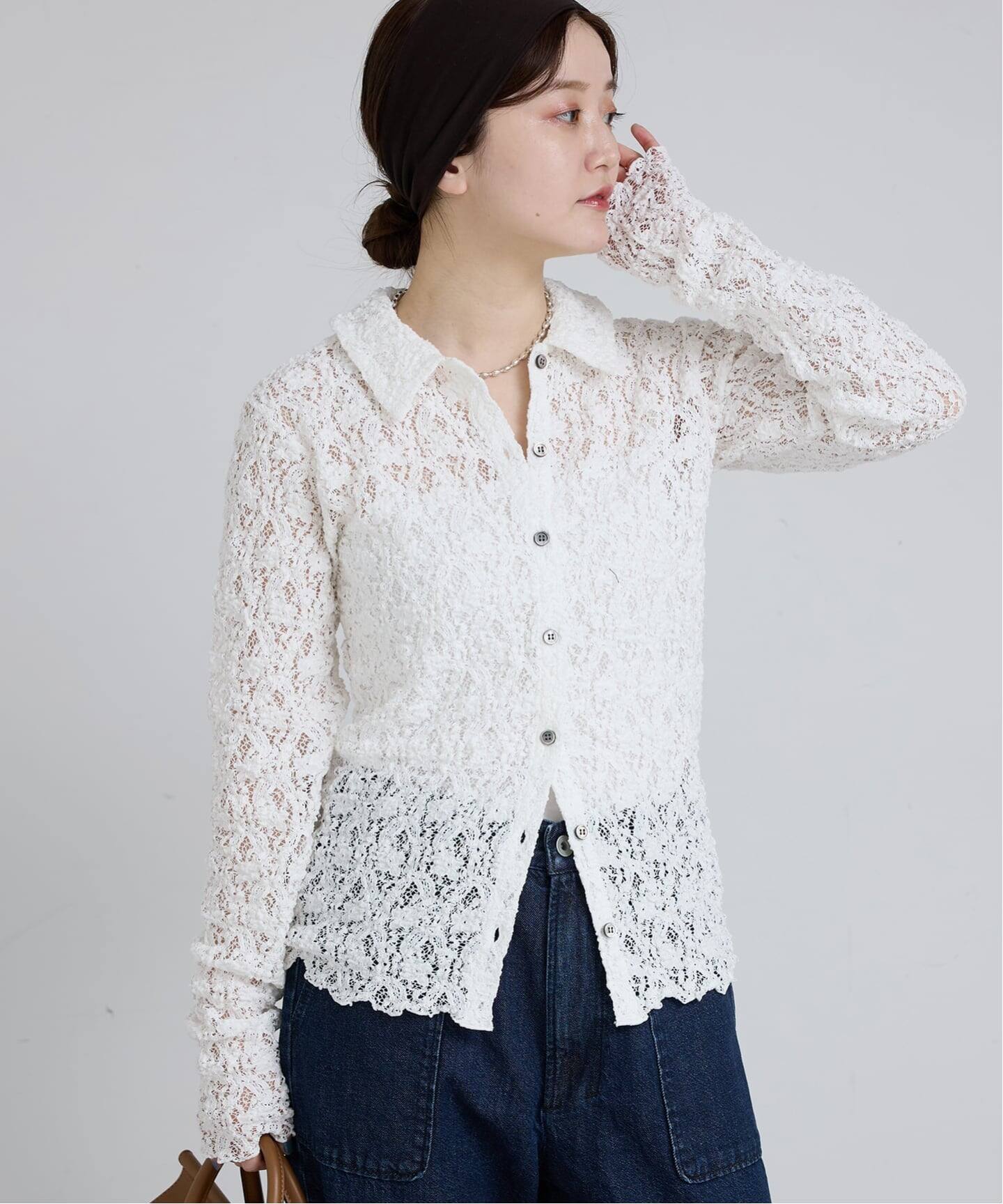 Flowerストレッチレース ポロシャツ（Tシャツ／カットソー）｜IENA 