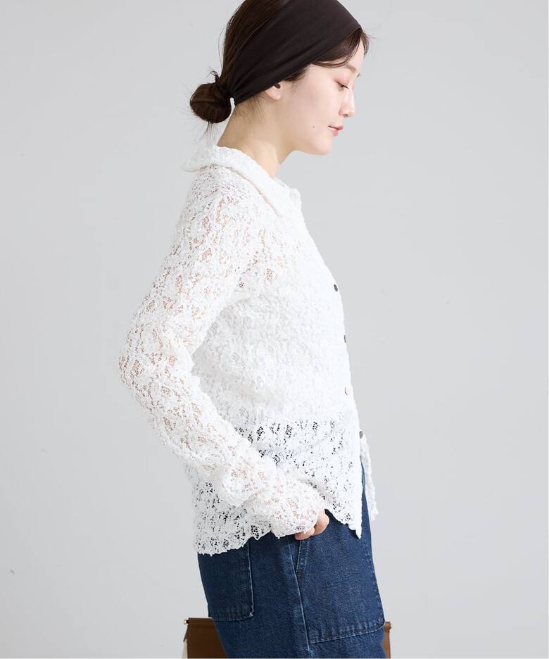 Flowerストレッチレース ポロシャツ（Tシャツ／カットソー）｜IENA 