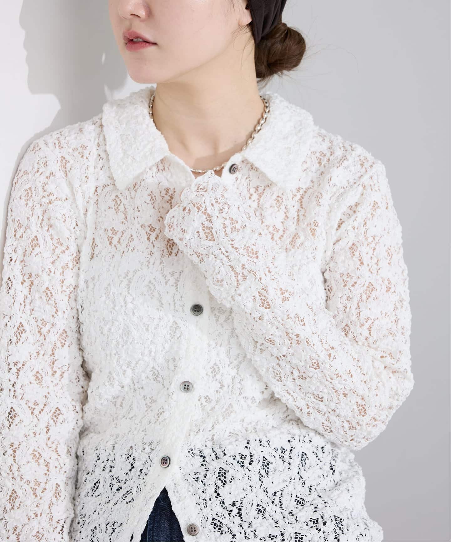 Flowerストレッチレース ポロシャツ（Tシャツ／カットソー）｜IENA