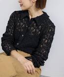 Flowerストレッチレース ポロシャツ