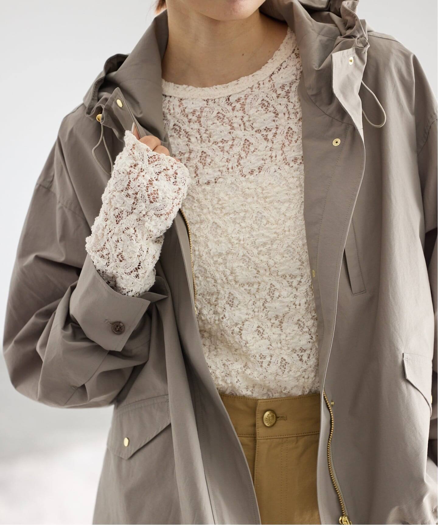 イエナ　Flowerストレッチレース プルオーバー 追加3予約》Flowerストレッチレースプルオーバー（Tシャツ／カットソー