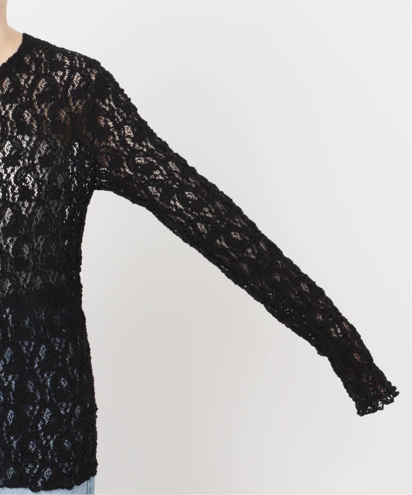 一部カラーWEB限定/追加3》Flowerストレッチレースプルオーバー（T