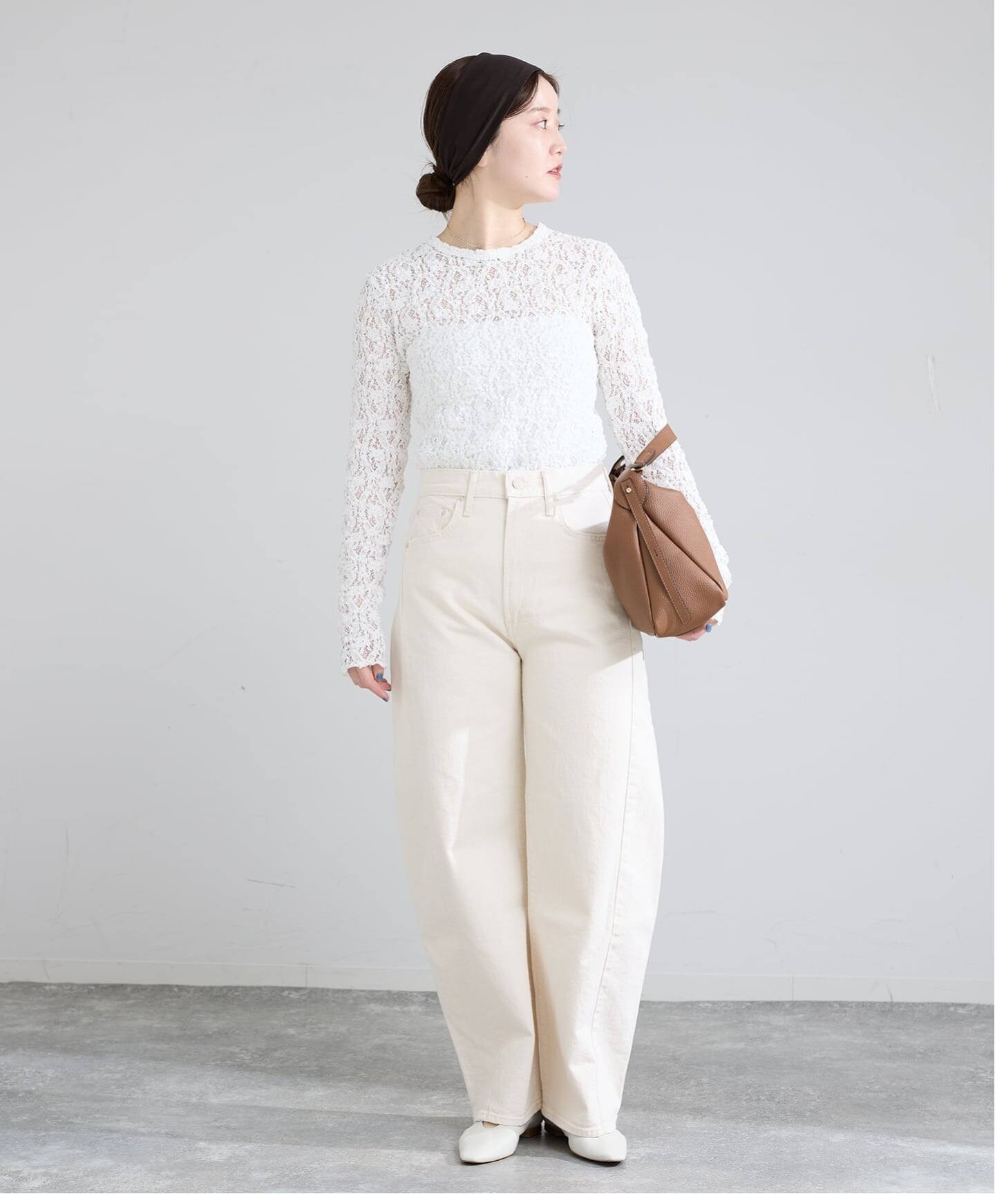 一部カラーWEB限定/追加4予約》Flowerストレッチレースプルオーバー（T