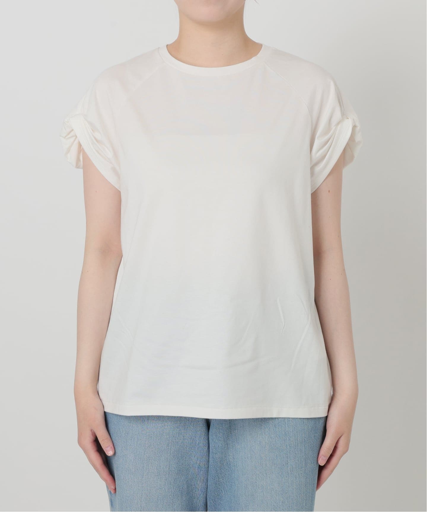 【新品】IENA ツイストスリーブTシャツ ホワイト ツイストスリーブTシャツ（Tシャツ／カットソー）｜IENA（イエナ）の