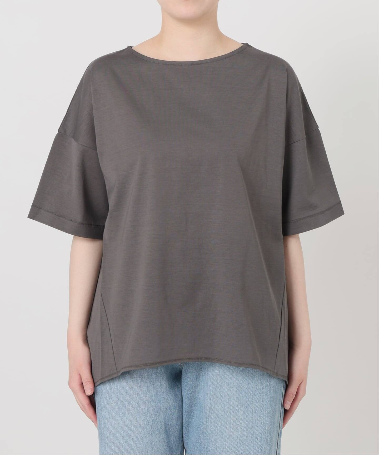 接触冷感》ボートネック オーバーサイズフォルムTシャツ（Tシャツ