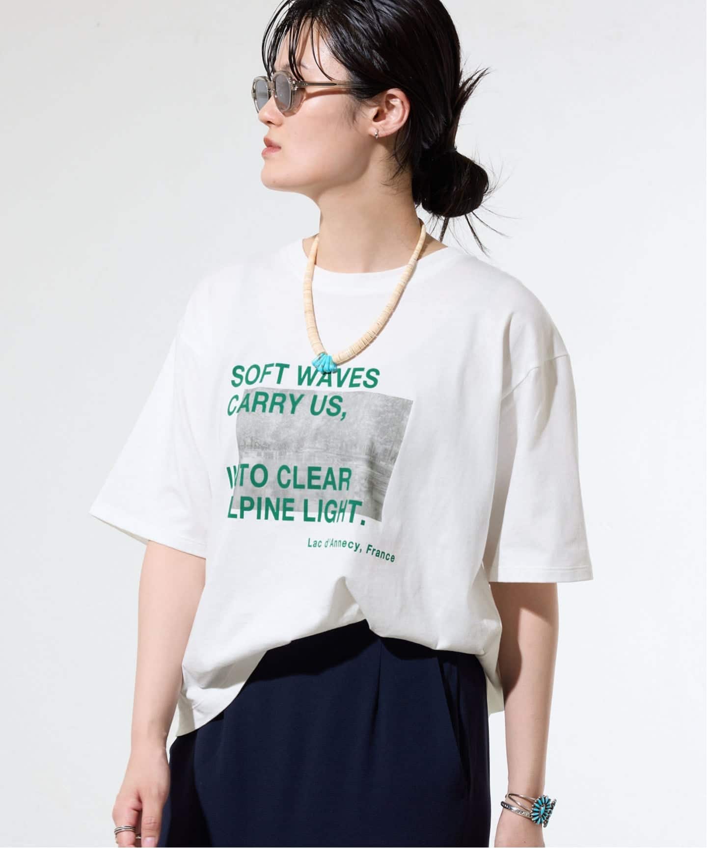 コットンフォトプリント ロゴTシャツ（Tシャツ／カットソー）｜IENA