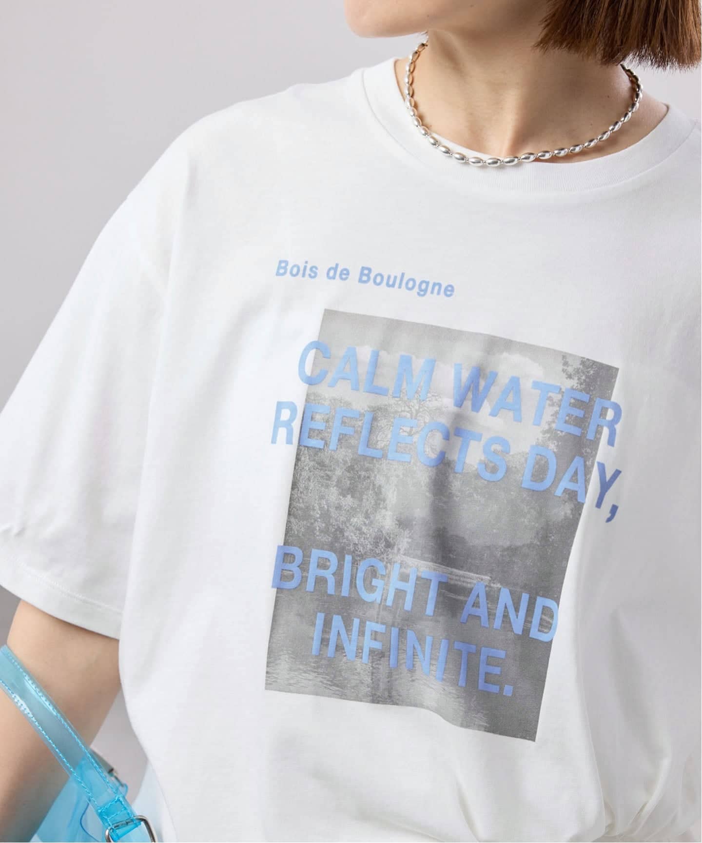 IENA□ロゴプリントTシャツ コットンフォトプリント ロゴTシャツ（Tシャツ／カットソー）｜IENA