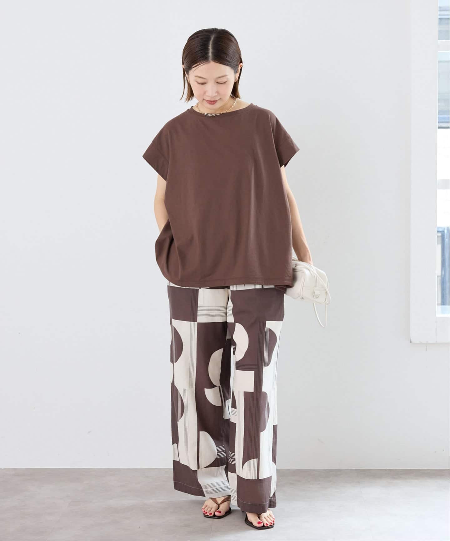 イエナ　IENA フレンチタックスリーブ ドロストTシャツ 接触冷感》フレンチタックスリーブ ドロストTシャツ（Tシャツ