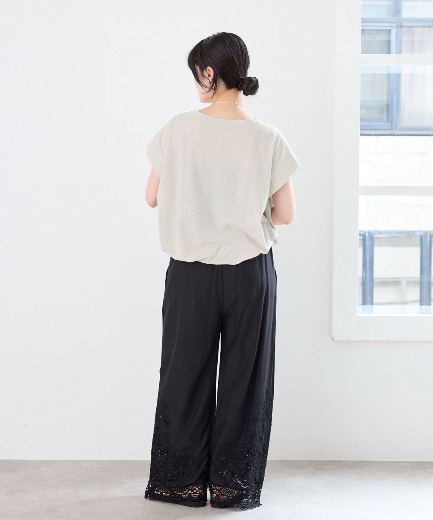 接触冷感》フレンチタックスリーブ ドロストTシャツ（Tシャツ