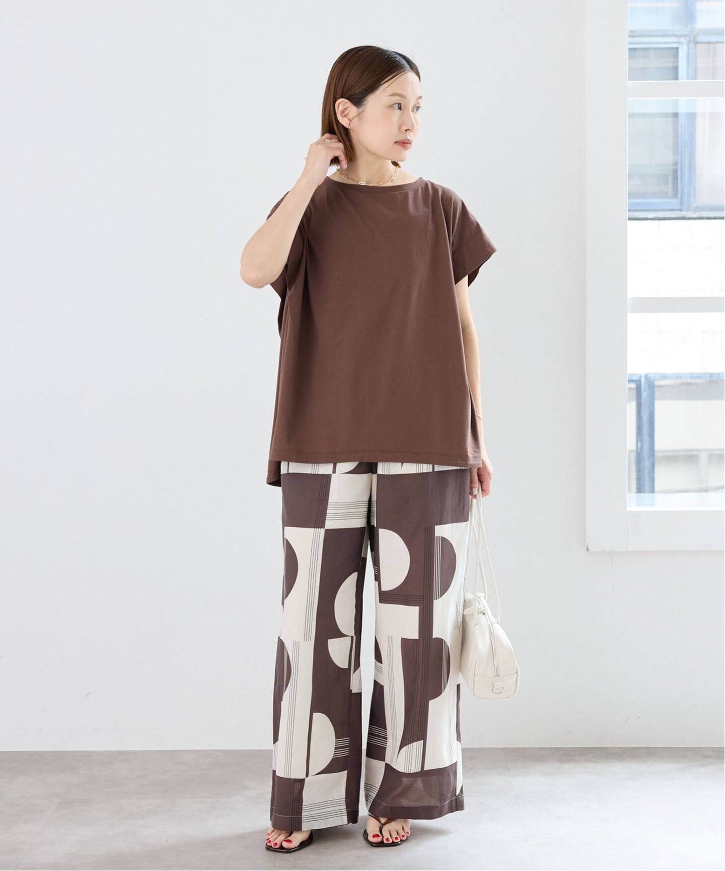 接触冷感》フレンチタックスリーブ ドロストTシャツ（Tシャツ