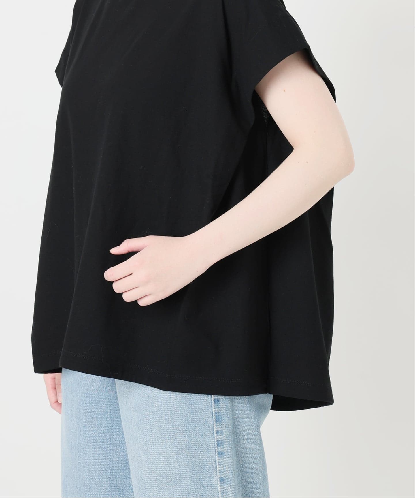 接触冷感》フレンチタックスリーブ ドロストTシャツ（Tシャツ