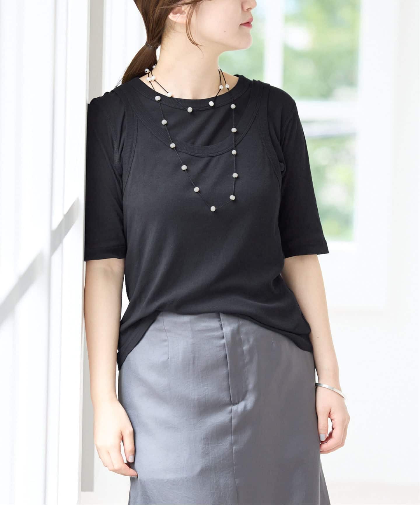 IENA イエナ クルーネックシアーリブブラウス 26ss 現行品 シアーリブ 2セット Tシャツ（Tシャツ／カットソー）｜IENA（イエナ
