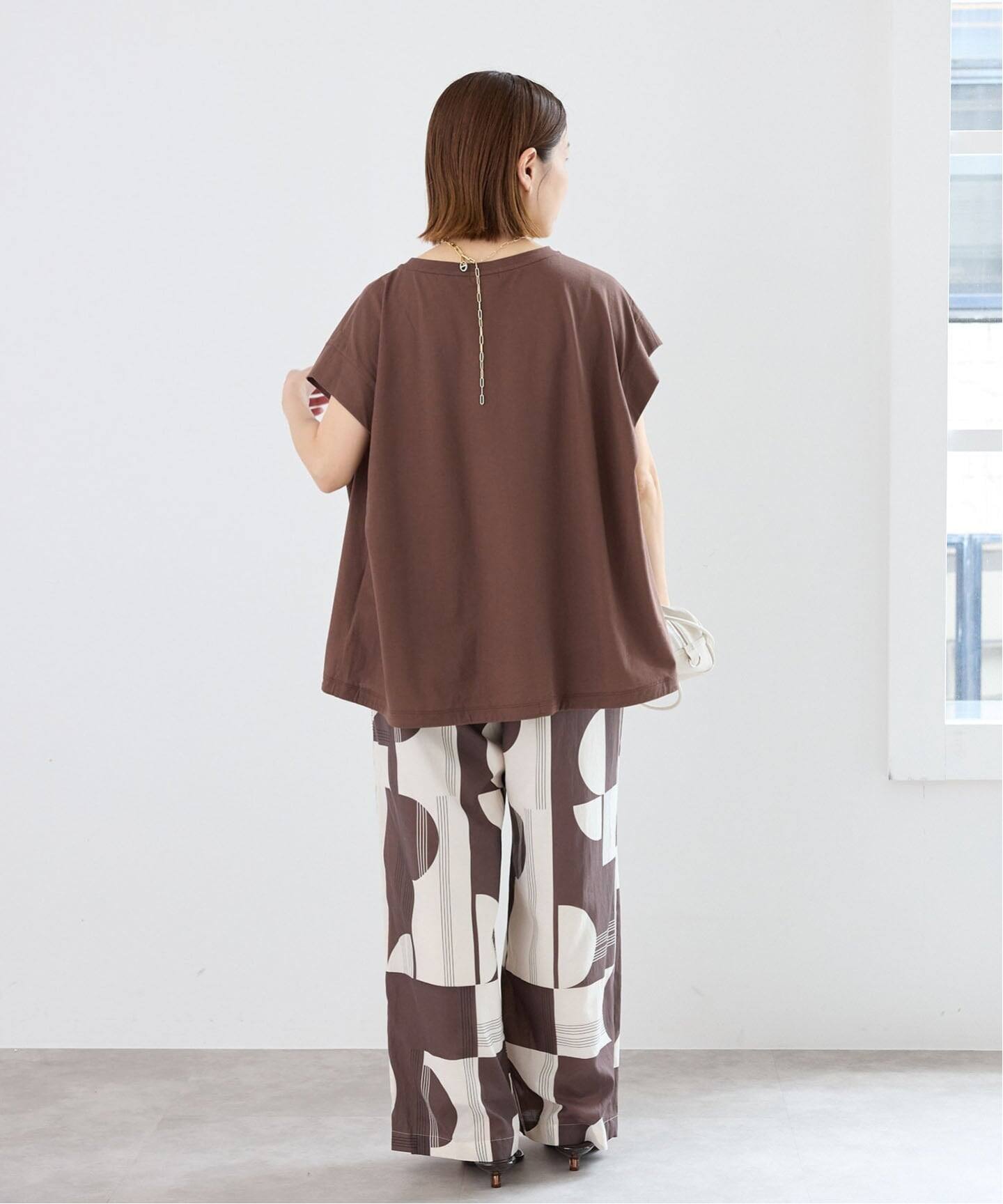 追加/接触冷感》フレンチタックスリーブ ドロストTシャツ（Tシャツ
