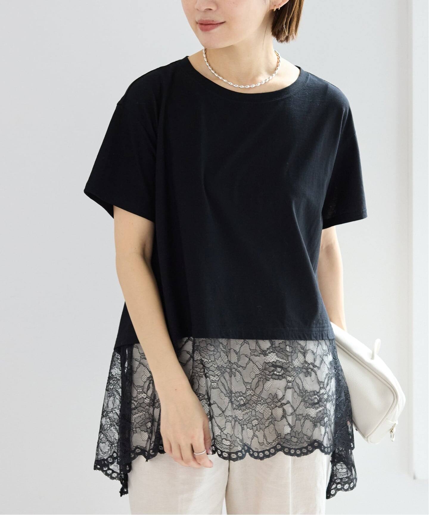 レースコンビTシャツ（Tシャツ／カットソー）｜IENA（イエナ）の通販