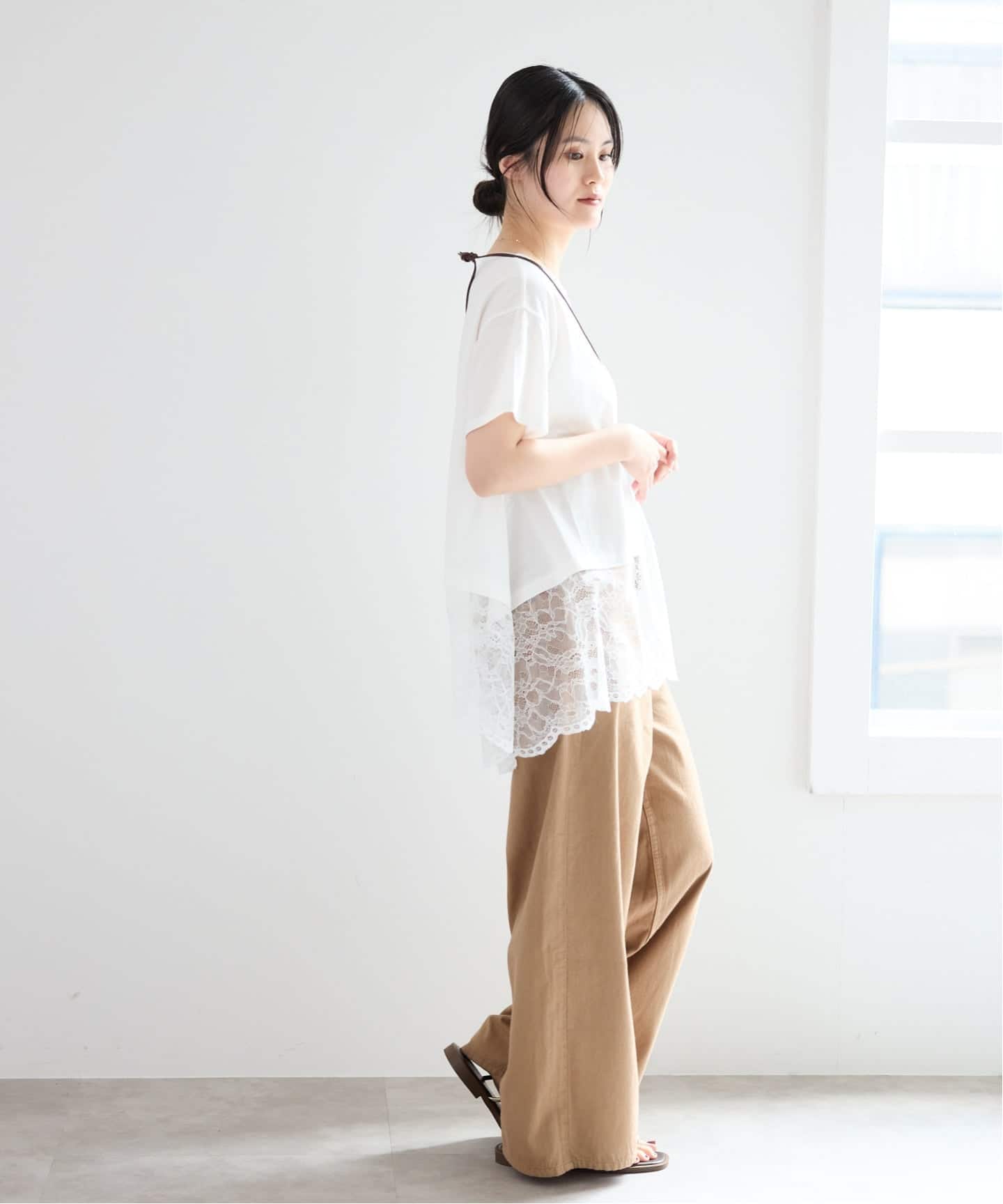 レースコンビTシャツ（Tシャツ／カットソー）｜IENA（イエナ）の通販