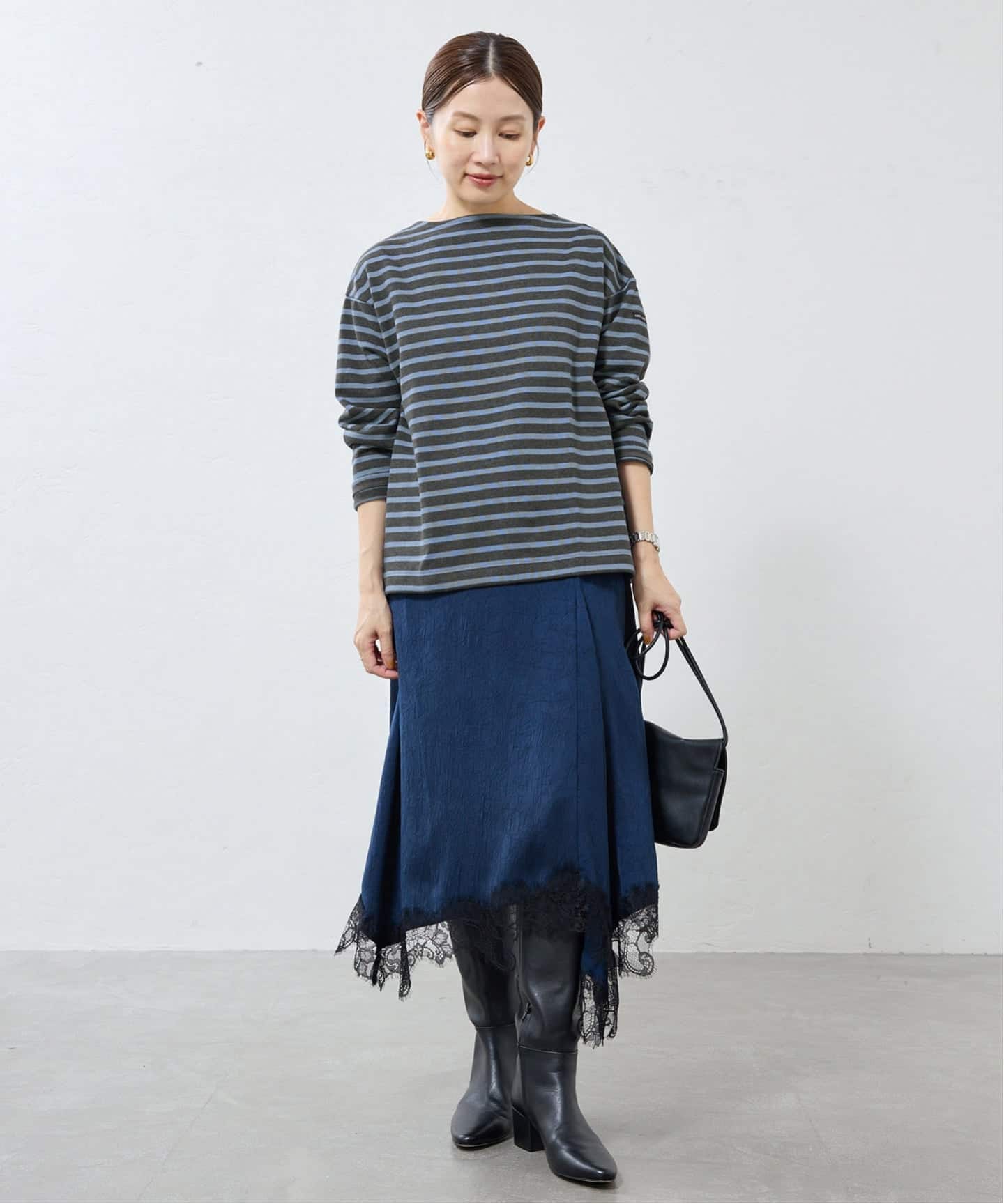 新品未使用 セントジェームス T4 ブルー IENA SAINT JAMES/セントジェームス 別注 OUESSANT LOOSE カットソー 20JC