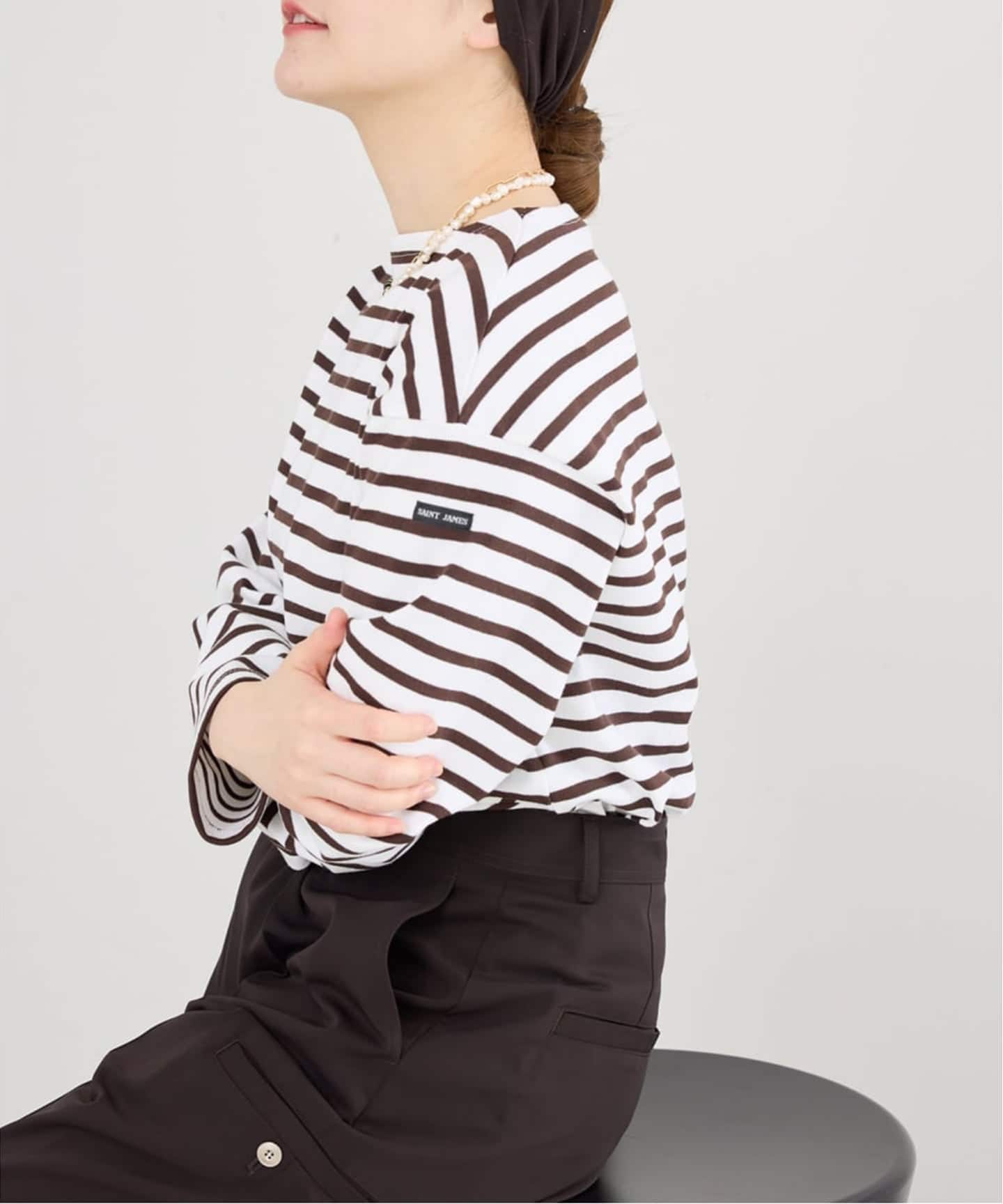 新品 IENA別注 セントジェームス OUESSANT LOOSE ブラウン1 一部カラー別注》SAINT JAMES/セントジェームス OUESSANT LOOSE