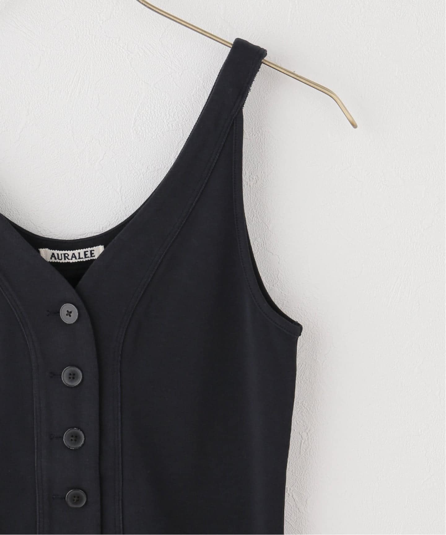 Auralee オーガニックソフトリブタンクトップ　黒　サイズ1 ORGANIC SOFT RIB TANK TOP - BLACK (A25ST05OT) | セレクトショップ