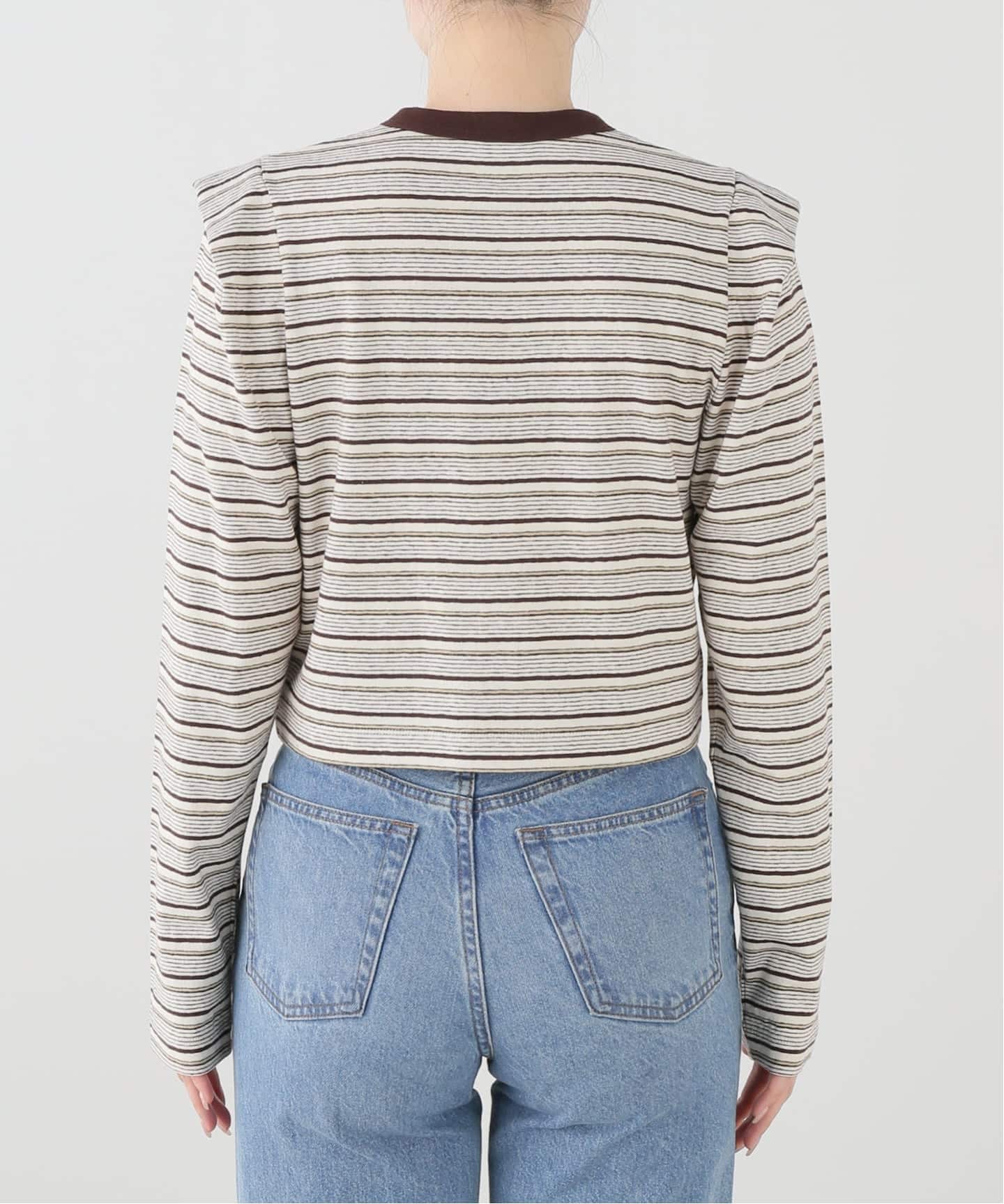 PHEENY/フィーニー Multi Border Tucked Shoulder CD カットソー PA26