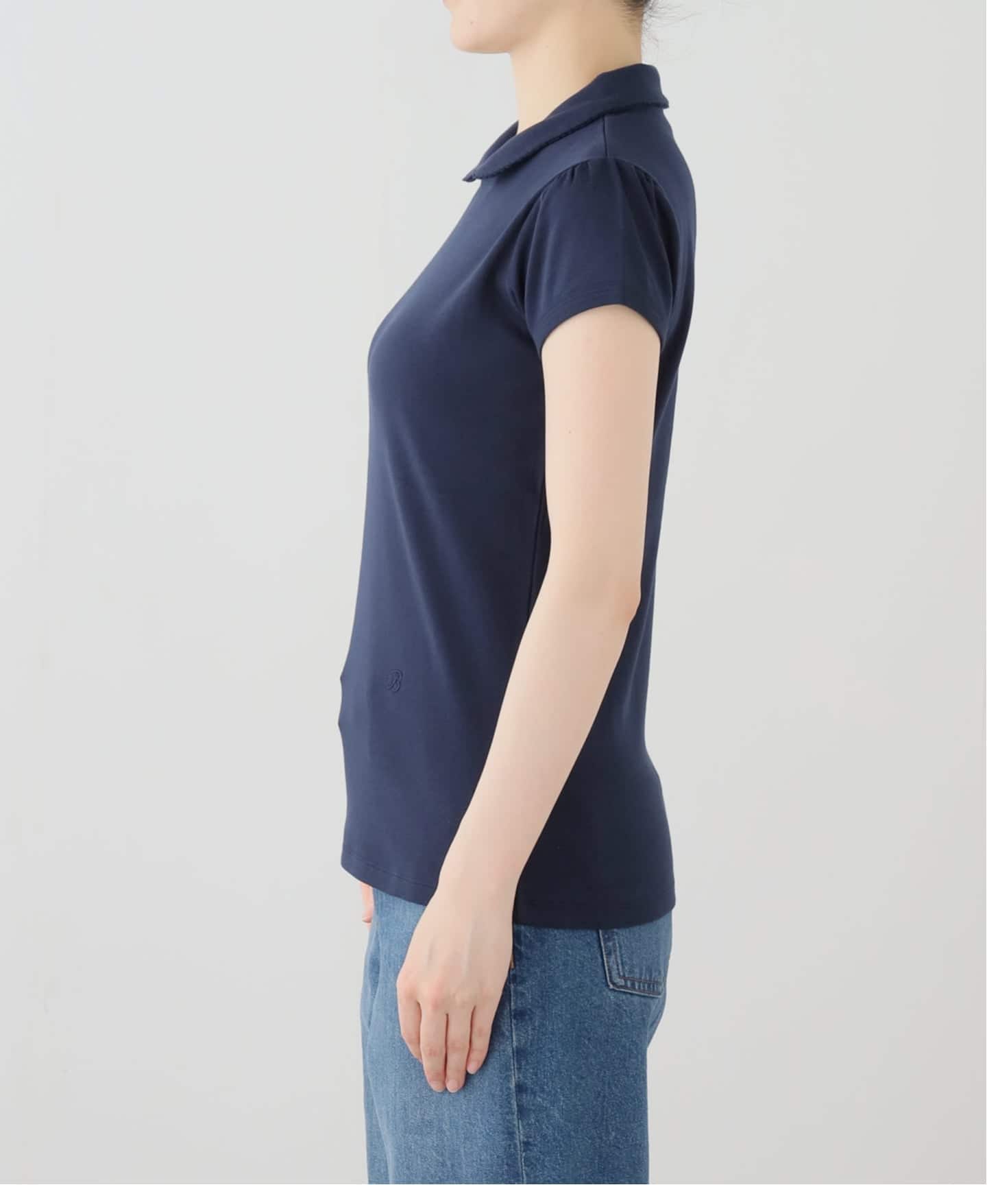MADISONBLUE/マディソンブルー ROUND COLLAR TRIM BOAT NECK Tシャツ