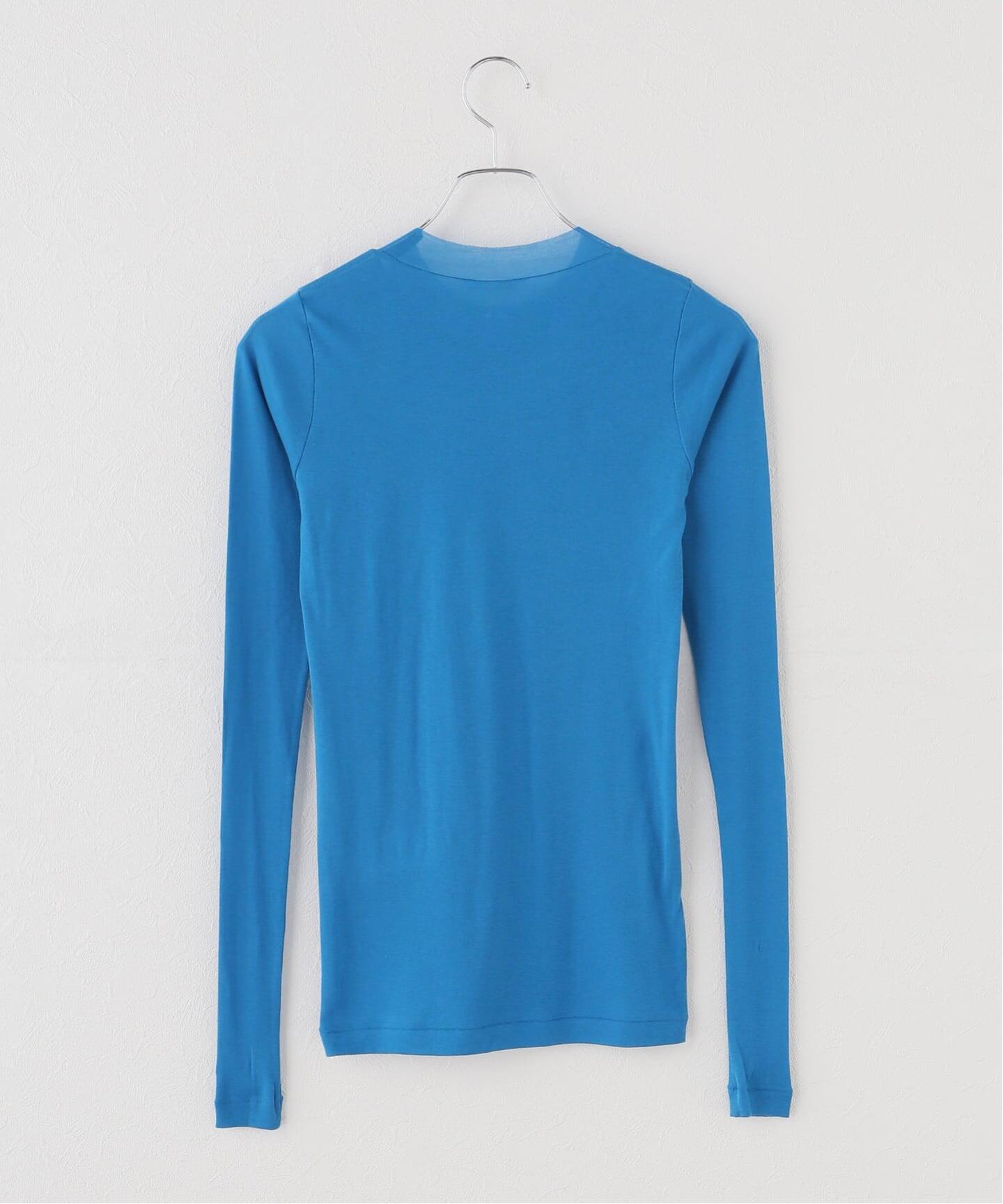 AURALEE リブニット 長袖Tシャツ ライトブルー AURALEE リブニット 長袖Tシャツ ライトブルー AURALEE リブニット