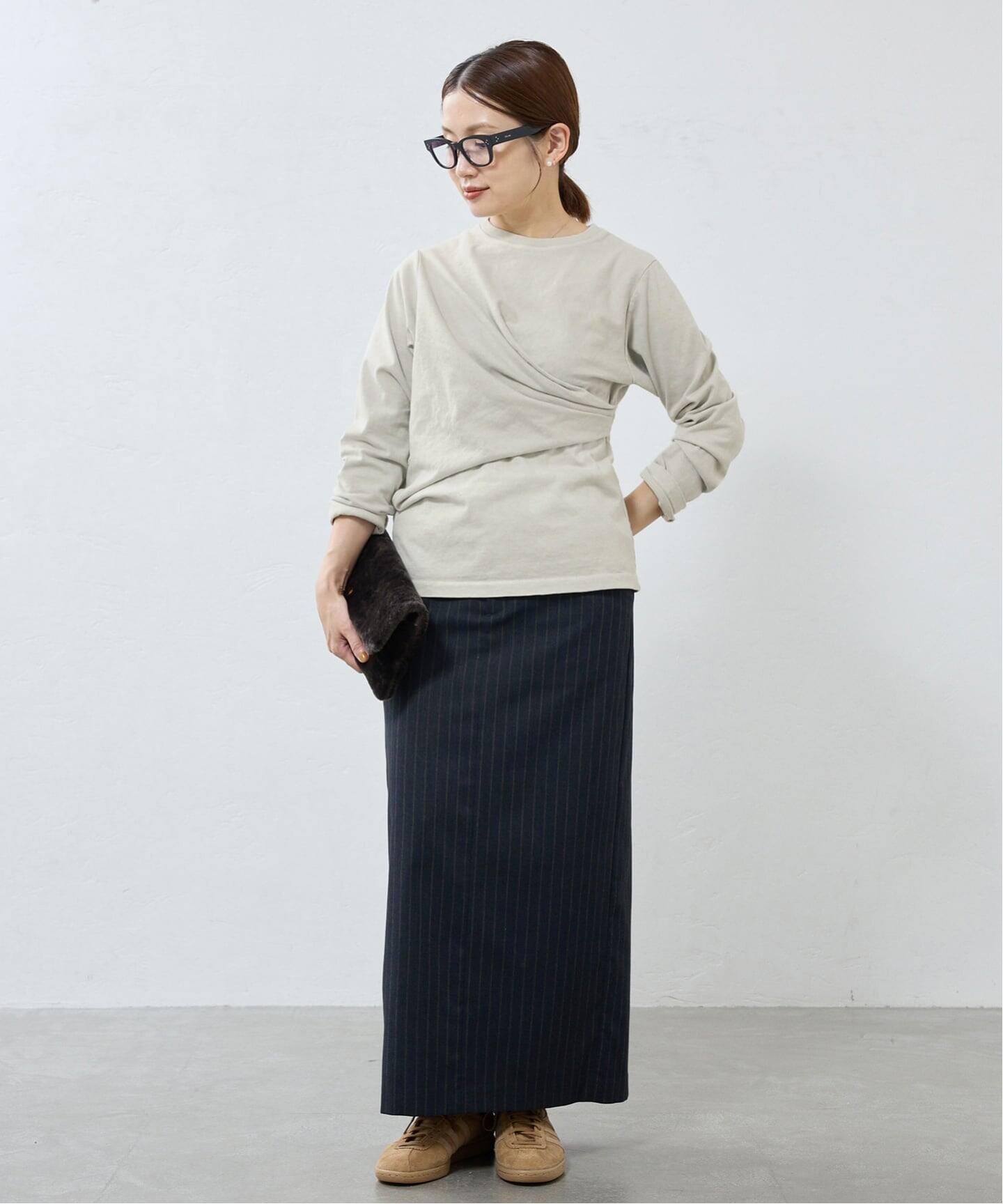 ywy/ワイワイ 別注 TUCK DRAPE TOPS EX カットソー TUCK DRP VNTG（T