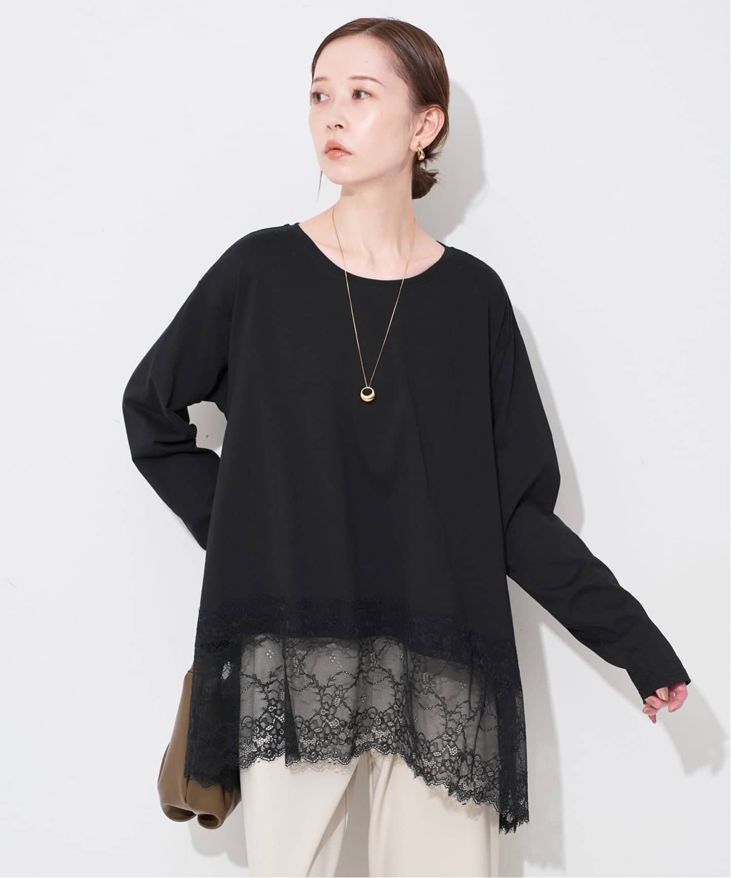 追加5》レースコンビカットソー（Tシャツ／カットソー）｜SLOBE IENA