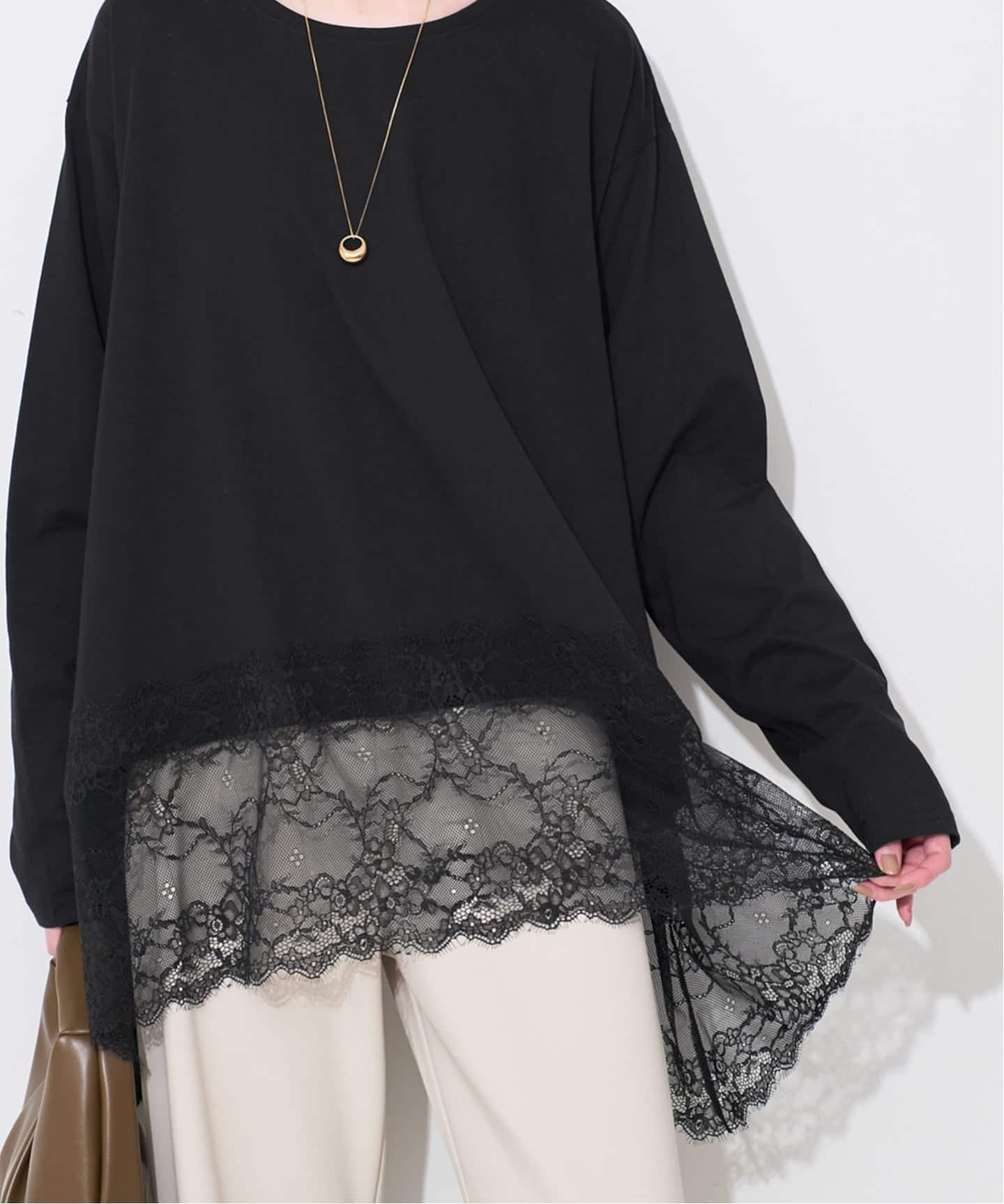 追加5》レースコンビカットソー（Tシャツ／カットソー）｜SLOBE IENA