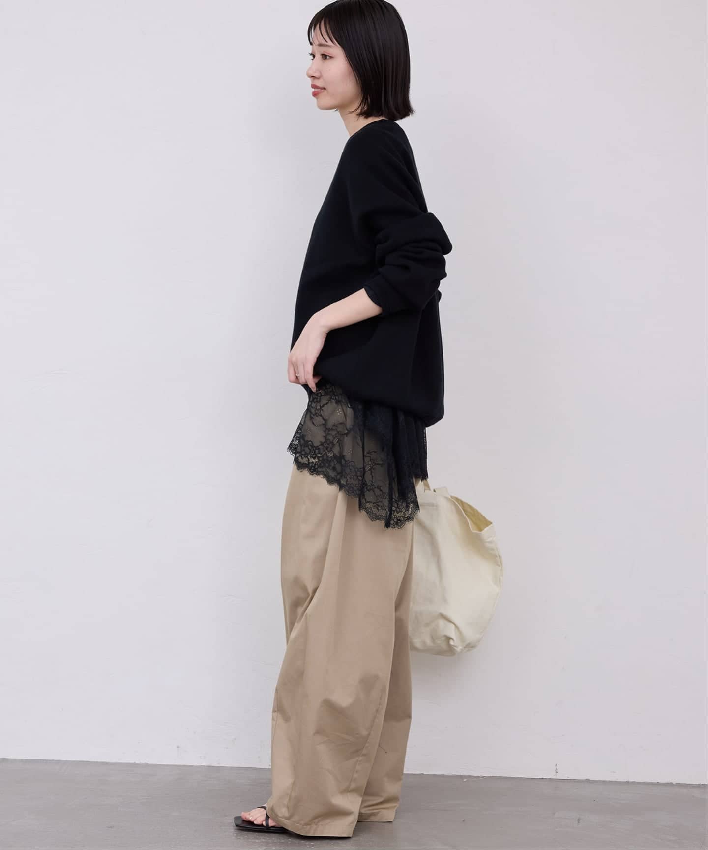 WEB限定/追加6予約》レースコンビカットソー（Tシャツ／カットソー