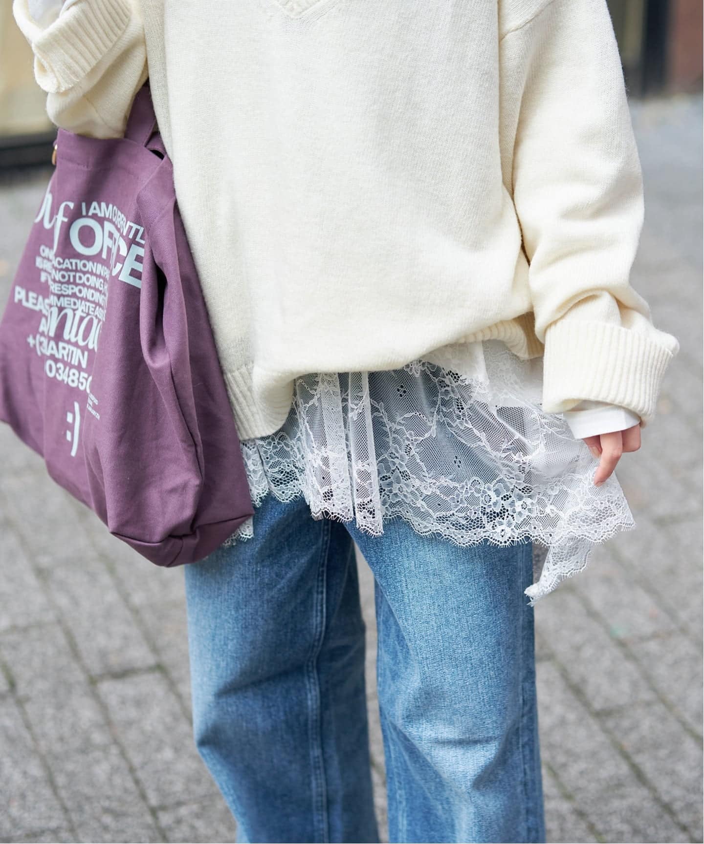 スローブ イエナ SLOBE IENA 26SS レースコンビカットソー 追加》レースコンビカットソー2（Tシャツ／カットソー）｜SLOBE IENA