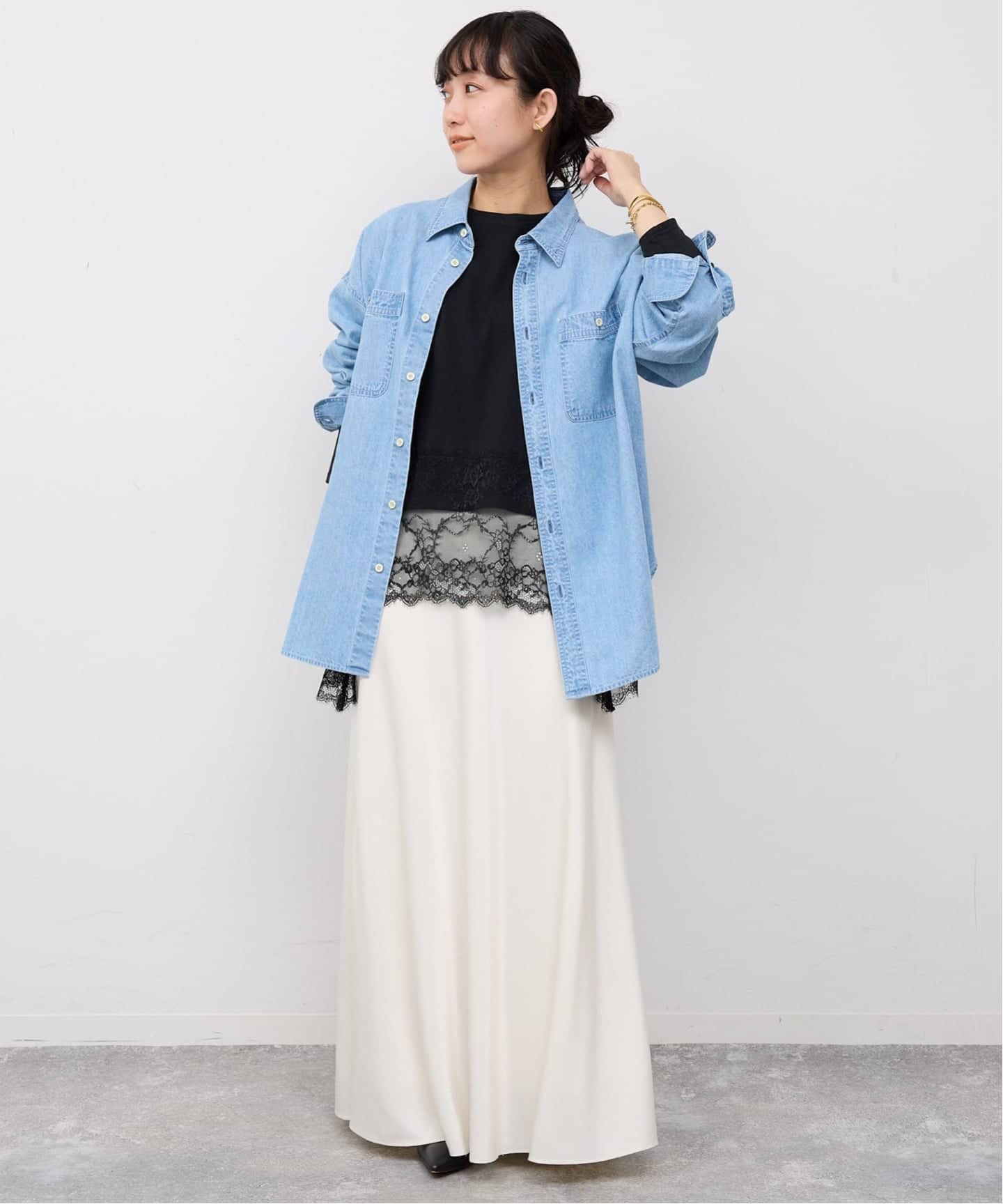 レースコンビカットソー2（Tシャツ／カットソー）｜SLOBE IENA