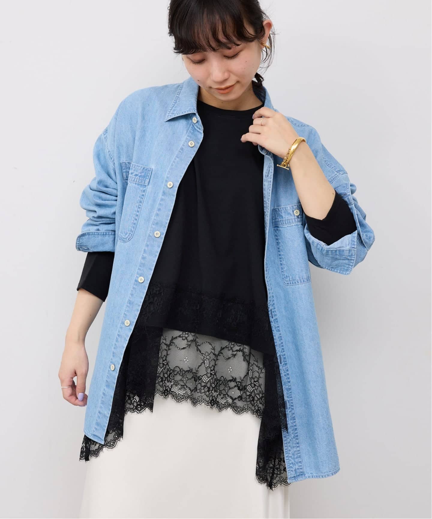 予約》レースコンビカットソー2（Tシャツ／カットソー）｜SLOBE IENA