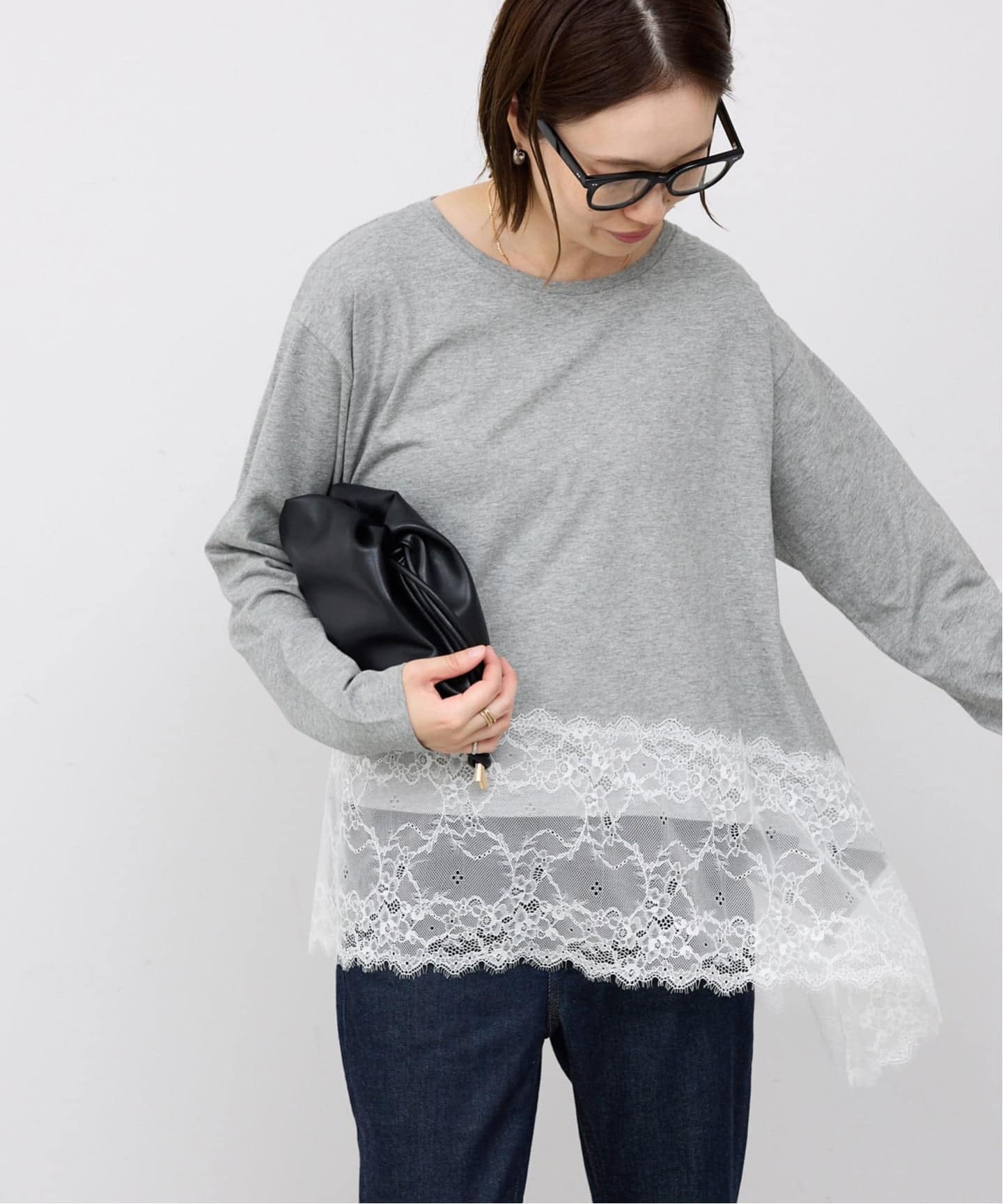 レースコンビカットソー2（Tシャツ／カットソー）｜SLOBE IENA