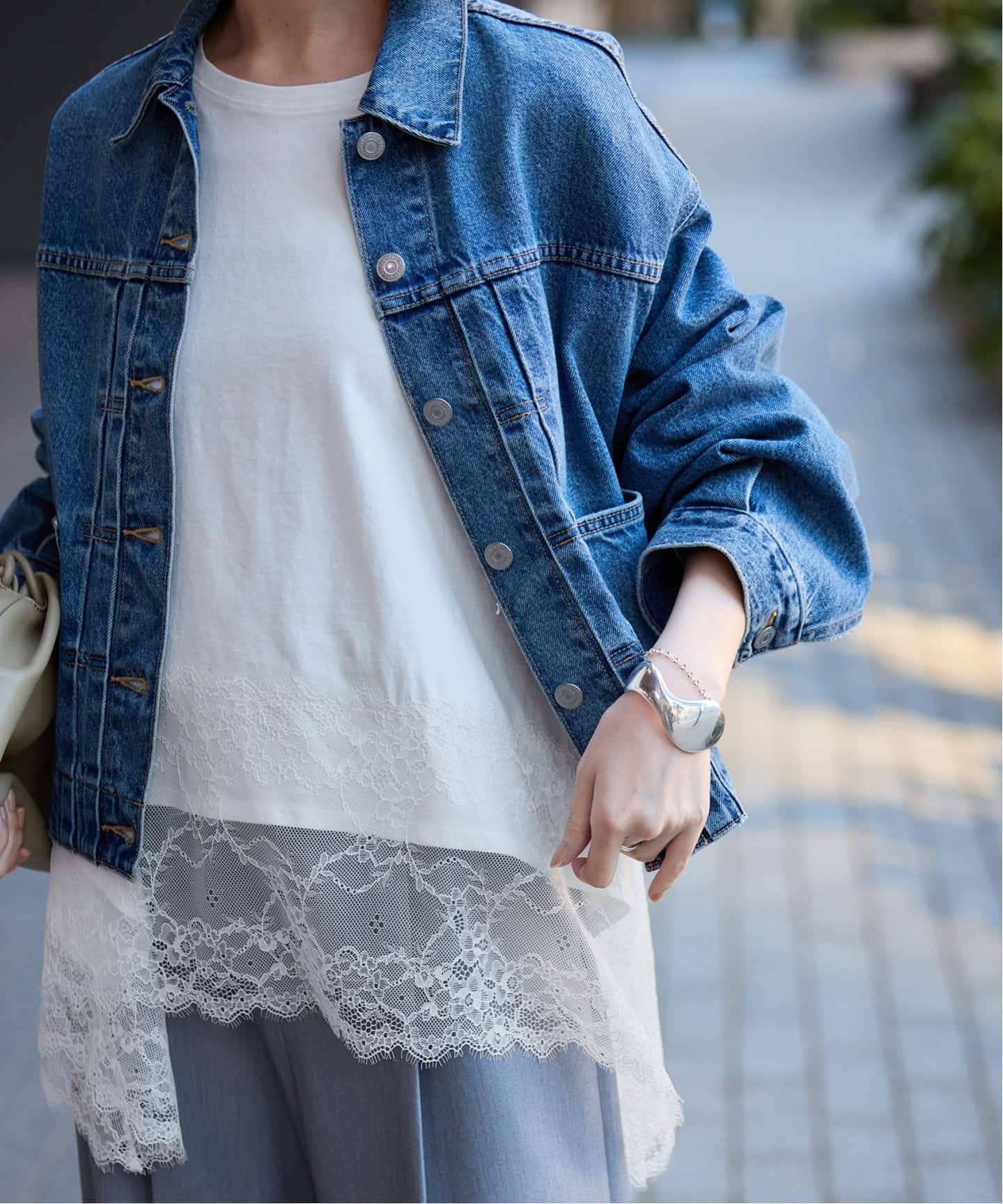 予約》レースコンビカットソー2（Tシャツ／カットソー）｜SLOBE IENA