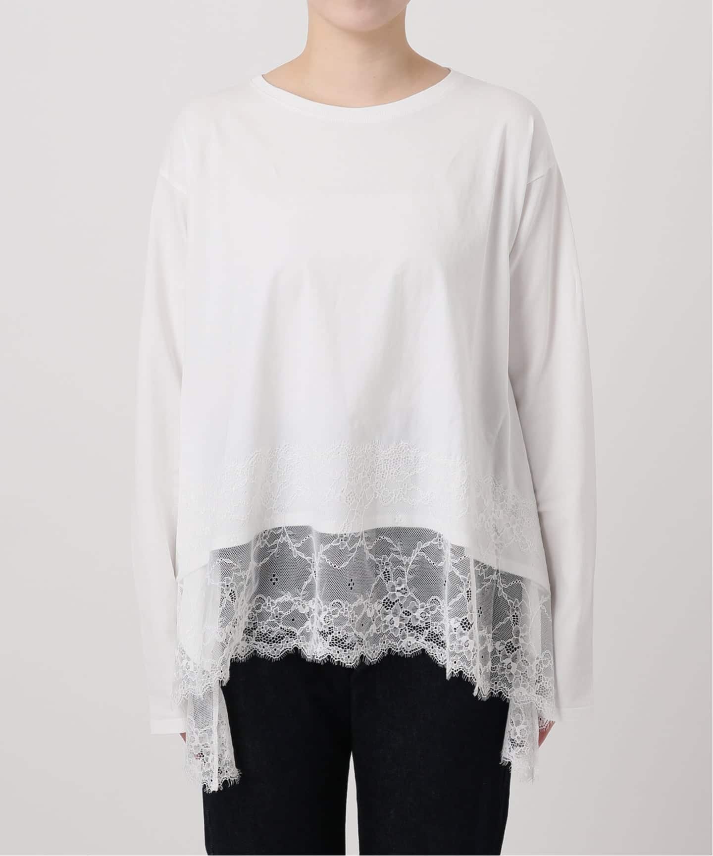 レースコンビカットソー2（Tシャツ／カットソー）｜SLOBE IENA