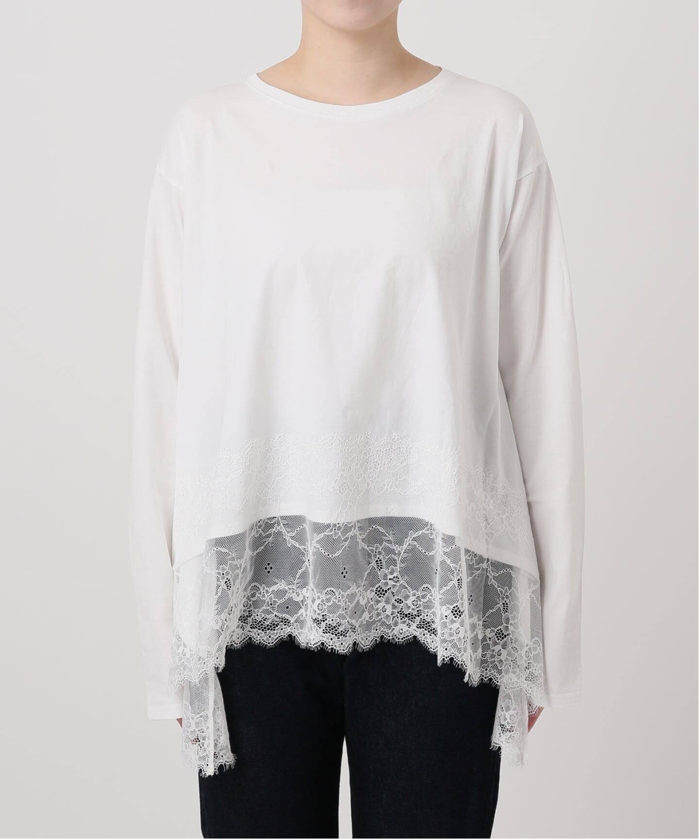 スローブ イエナ SLOBE IENA 26SS レースコンビカットソー 追加》レースコンビカットソー2（Tシャツ／カットソー）｜SLOBE IENA