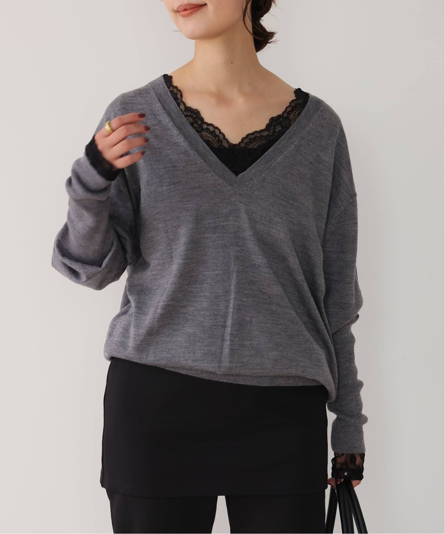 Vネックレーストップス（Tシャツ／カットソー）｜SLOBE IENA（スローブ 