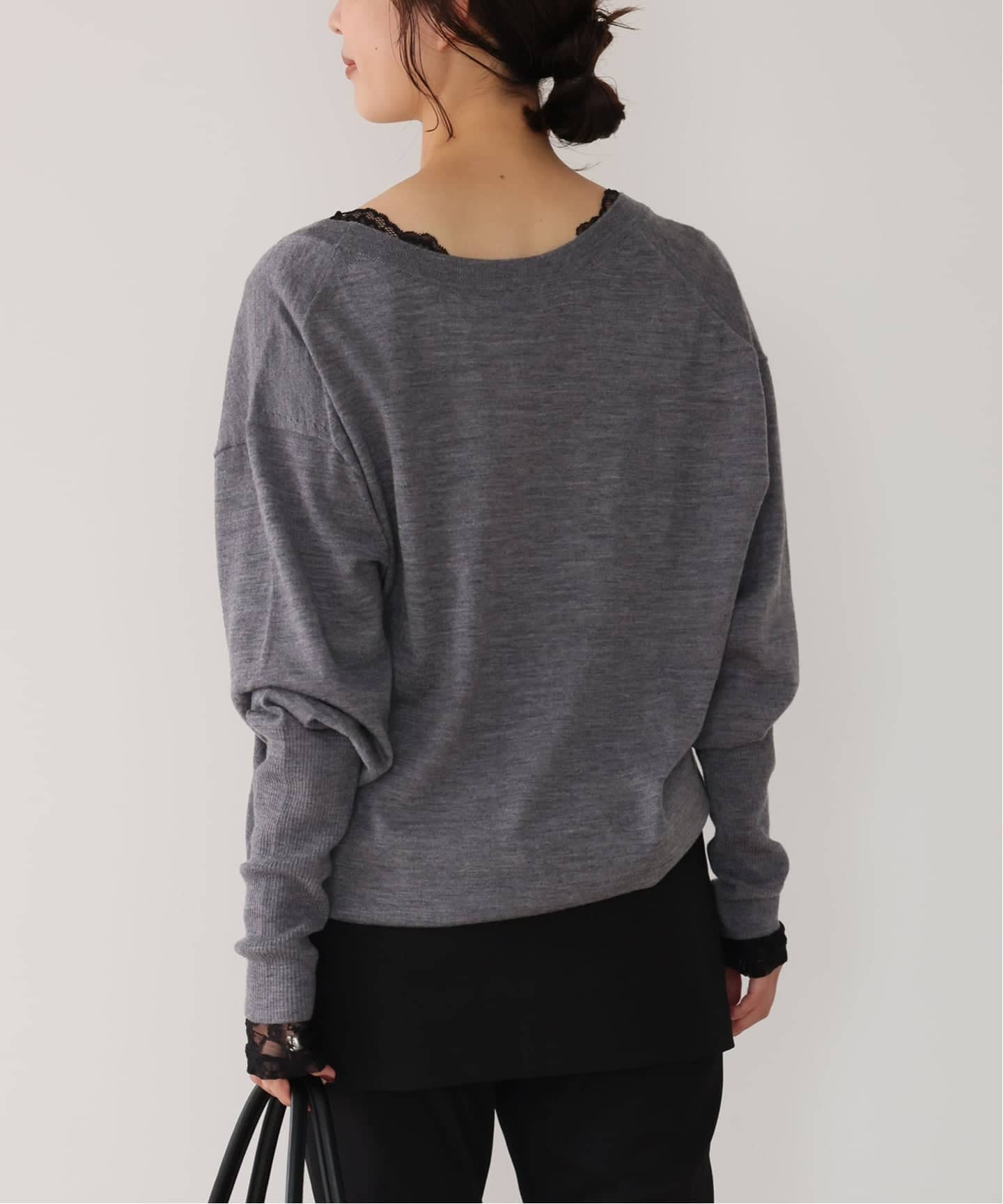 WEB限定/追加》Vネックレーストップス（Tシャツ／カットソー）｜SLOBE