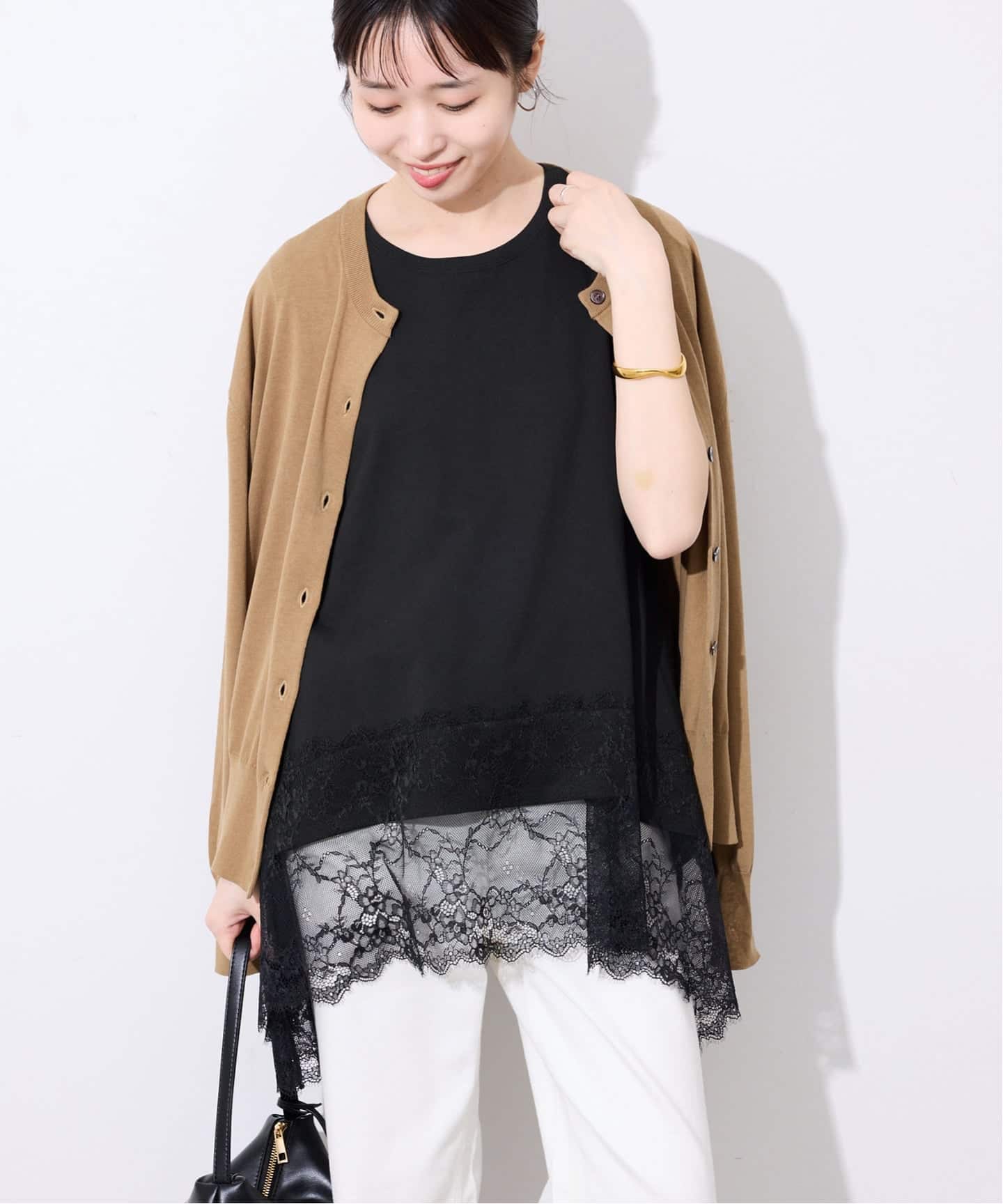 レースコンビノースリカットソー（Tシャツ／カットソー）｜SLOBE IENA