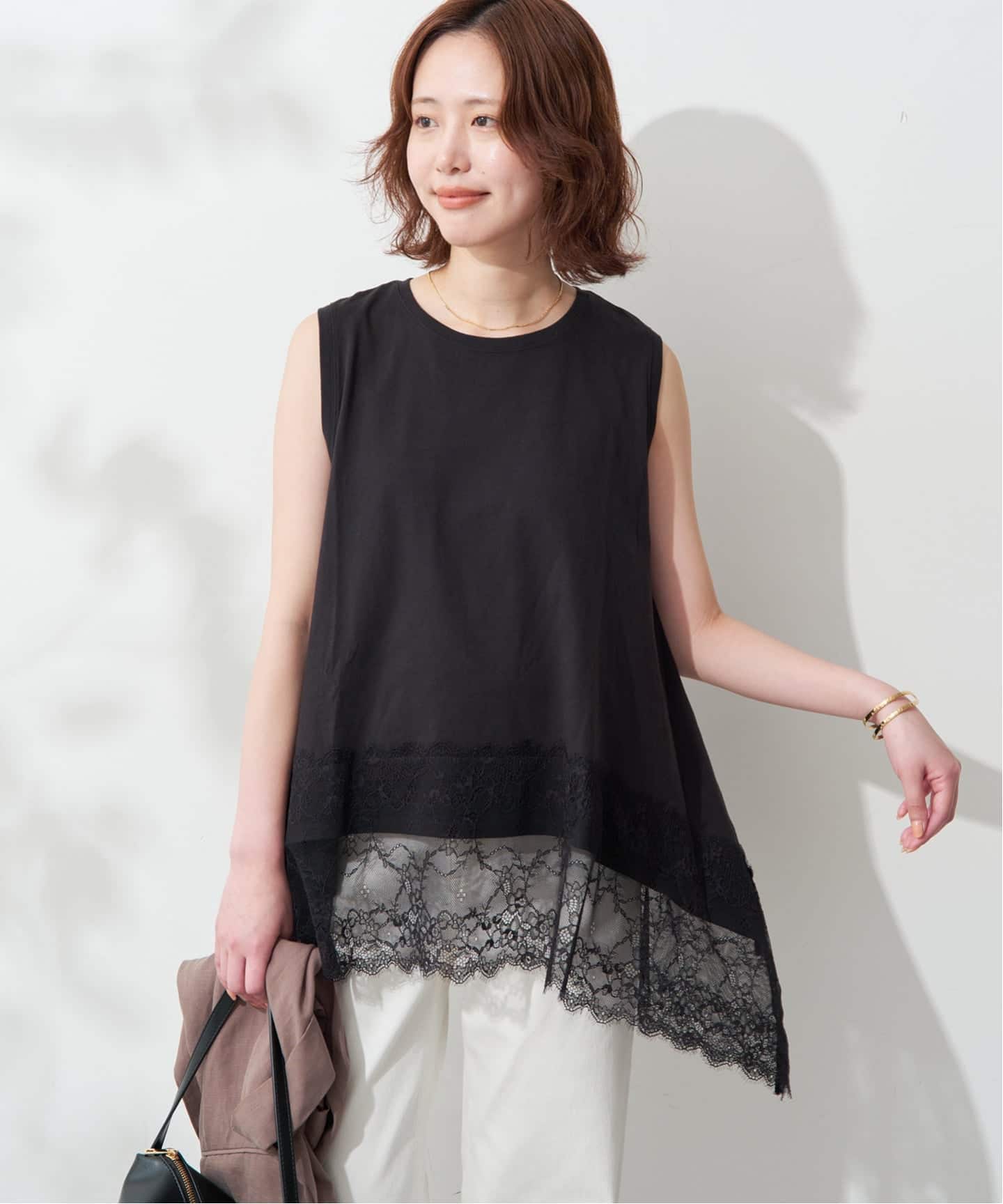 レースコンビノースリカットソー（Tシャツ／カットソー）｜SLOBE IENA
