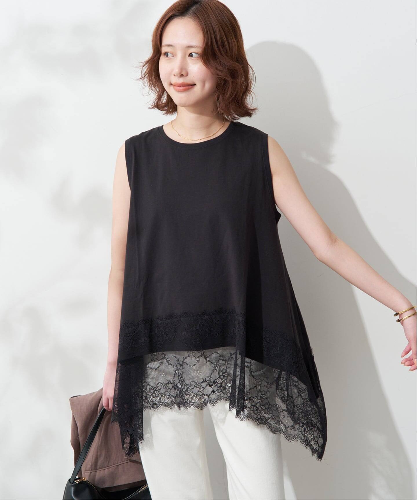 レースコンビノースリカットソー（Tシャツ／カットソー）｜SLOBE IENA