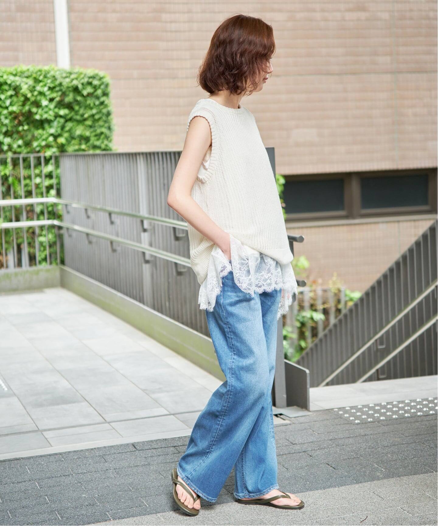 レースコンビノースリカットソー（Tシャツ／カットソー）｜SLOBE IENA