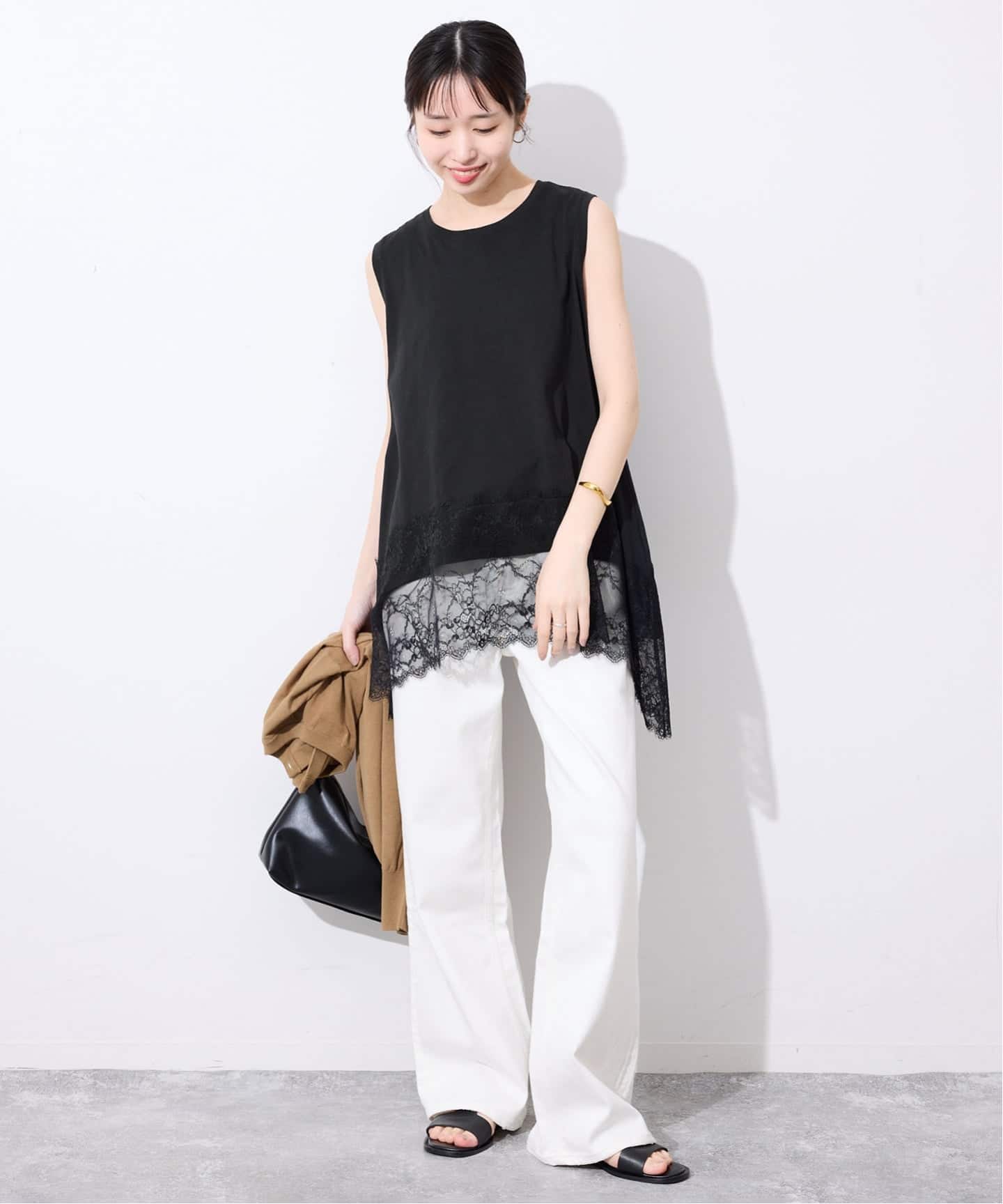 追加》レースコンビノースリカットソー（Tシャツ／カットソー）｜SLOBE